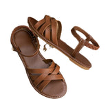 Large-Size 2025 Summer New Shoes Fashion Flat Shoes Sandals Roman Shoes Beach Shoes Women's Shoes HZ0115