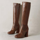 Wish Autumn And Winter New Side Zipper High Coarse And Ladies Large Fashion Boots HZ0115