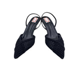 ZA Home 2025 New Pointed High Heels Coarse French Small Design Hollow Weaving Temperament Buntret HZ0115