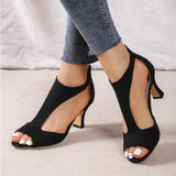 Simple Fashion After Zipper Bag And Fish-Mouthed Shoes Women's Summer Large Size Side-Shoe With Roman Sandals HZ0115