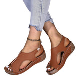 Large-Size Slope Heel Sandals Women 2025 Summer Sandals New Thick Bottom Slope And Fish Mouth Sandals HZ0115