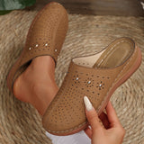 2025 Summer New Women's Baotou Thick-Bottom Slippers Large-Size Round Head Back Empty Casual Slippers HZ0115