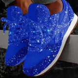 Large-Size Women's Shoes Casual Sneakers Women's New Autumn 2025 New Glided Loose Cakes With Breathable Water Drill Singles Shoes For Women HZ0115