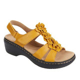 2026 Summer Sandals New Hollow Slope And Fish Mouth Flowers Leisure Comfortable Sandals Women Large Size HZ0115