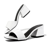 Wish Fashion Large-Size Women's Shoes 2025 New Summer Heel Coarse Heel Wearing Sandals HZ0115