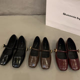 Flat Bottom Mary Jane Black Single Shoes Women's Shoes 2025 New French Red Evening Wind Gentle Mary Jane Shoes HZ0115