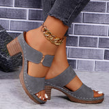 2025 New Summer Women's Large Size High-Heeled Slippers With Fish Mouth Outside Wearing High-Heeled Slippers HZ0115