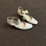 New Retro Ballet High Heel Children Thick Heel Cross-Lace Hollow Casual Head Sandals HZ0115