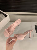 Pink High Heel French Small Cool Slippers Fairy Shoes 2025 New Summer Fashion Outside The Temperament Of Niche Sandals HZ0115