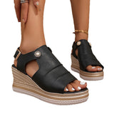 Large-Size Grass-Weed High-Heeled Sandals Women's 2025 New Thick-Sed Fish Mouth Roman Shoes With High-Heeled Women's Sandals HZ0115