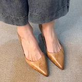 Beautiful~French Retro Tip-Tip High-Heeled Women's New One-Legged Fine-Heeled Single Shoes HZ0115