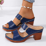 2025 New Summer Women's Large Size High-Heeled Slippers With Fish Mouth Outside Wearing High-Heeled Slippers HZ0115