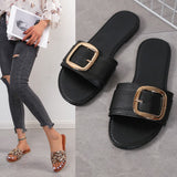 Summer New Sandals 2025 Large Flat Bottom Fish Mouth Side Buckle Women's Cool Slippers HZ0115