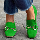 Wish In The Spring Of 2025 New Casual Flat Bottom 40-43 Large-Size Metal Fastener Round Head Lefu Shoes HZ0115