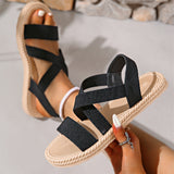 2025Ladies Shoes New Large-Size Sandals Rubber Ribs With Feet Lightweight Flat Beach Sandals Women HZ0115