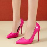 2025 Large-Size Spring High Heel High-Heeled Shoes Leather Sharp Single Shoes Women's Shoes Size 40-45 HZ0115