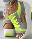 Slope Hed Sandals Women 2025 Summer New Large-Size Sports Sandals Laces With Rocking Soles HZ0115