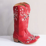 Mid-Up 2025 Autumn And Winter New With Embroidery 40-43 Large Size In The Cylinder Women's Boot Tide Boots HZ0115
