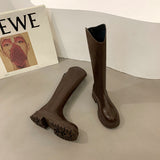 White Chelsea Boots Long Barrel Knight Boots 2025 New Martin Boots Autumn Winter Women's Shoes High-Heeled Long Boots HZ0115