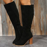 Over The Knee Boots Autumn And Winter New Thick And Large Size High-Skinned Velvet Boots Women Tip Side Zipper Long Boots HZ0115