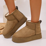 Thick Bottom Snow Boots Women's New Winter Plus Velvet Thick To Keep Warm Short Boots Pedal Sleeve Shoes HZ0115