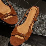 Vintage Word With Flat-Soled Sandals Female Niche Design Toy Vacation Leisure Roman Cool Drag HZ0115