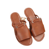 Large-Size 2025 Summer New Slippers Women Solid Color Weaving Simple Daily Beach Slippers Sandals HZ0115