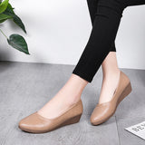In The Autumn Of 2025, The New Women's Single Shoe Slope And Comfortable Pointed Bean Shoes In The Heel Of The Working Mother's Shoes HZ0115