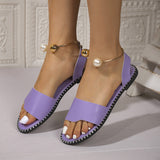 New Flat-Bottomed Pearl Fish Mouth Comfortable Large-Size Lazy Beach Sandals Woman In Summer 2025 HZ0115