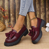 Lefu Shoes Women 2025 Spring And Autumn New Round Head British Wind Singles Women's Size One-Legged Little Leather Shoes HZ0115