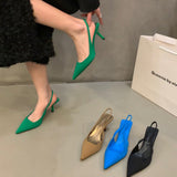French High-Heeled Black Bag Head Sandals Fairy Shoes 2025 Spring And Summer Small High-End Feelds Of The Front Of The Steeple Single Shoe HZ0115