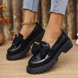Lefu Shoes Women 2025 Spring And Autumn New Round Head British Wind Singles Women's Size One-Legged Little Leather Shoes HZ0115