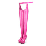 Sexy Lady Fashion Belt Boots Fine With High Water Table Elastic Boots Side Zipper Round Head Fashion Boots HZ0115