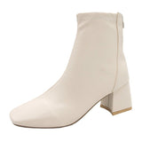 Korean Version Of The Head Thick And Short Boots Woman New Fashion Zipper High And Martin Boots HZ0115