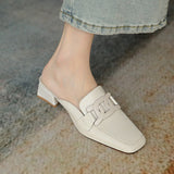 Original Ins Is A Great Wear ~ Square Head Muller Slippers Women 2025 New Thick And Bag Head Half Slippers HZ0115