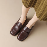 Giant Light ~ Fang Head Lefu Shoes Women Retro English Small Leather Shoes New Heel Single Shoes HZ0115