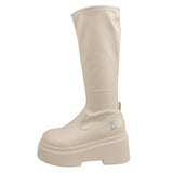 Knight Boots Women's New Round Head Sleeve High-Tender Boots Spice Girl Thick Bottom Long Boots In Fall 2025 HZ0115