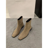Rough Velvet Korean Small Ankle Boots Women's Shoes 2025 New Autumn And Winter Martin Boots Slim Skinny Short Boots HZ0115