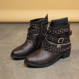 Martin Boots Women Fall 2025 New Punk Rincley Casual West Coast Mid-Purbs Boots HZ0115