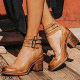 After The New 2025 Zipper Coarse Heel High Heel And Shallow Buckle Women's Single Shoes HZ0115