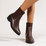 Large-Size Short Boots 2025 Autumn And Winter New Fashion Chelsea Boots Female British Wind Tips And Short Boots HZ0115