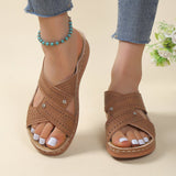 Large Women's Shoes 2025 Summer New Roman Wind Hollow And Breathable Low With Bohemian Breeze Cool Drag HZ0115