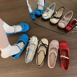 Inner Height Raised Small Silk Satin Single Shoes Women 2025 New Spring And Autumn French Retro Ballet Style Thick-Soled Mary Treasure Shoes HZ0115