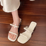 New Fashion Thick Heel Bow Transparent High Heels In The Summer Of 2025 HZ0115