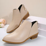 Sharp-Headed Coarse And Short-Sleest Women In Spring 2025 New Large-Size Zipper Fashion Comfortable Martin Boots HZ0115