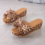 Large-Size Bow Cold Slippers Women 2025 Summer New Comfortable Loose Cake Thick-Bottomed Slippers Batch HZ0115