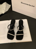 Small High-Level Transparent With A Word Slippers Women's Shoes Wearing 2025 Summer Water Drill Cool Drag High Heel Sandals HZ0115
