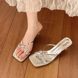 In The Summer Of 2025, The New Thin Belt Side-And-Tlips High And Cool Drag Woman With Fine And Temperament High-Slender Slippers HZ0115