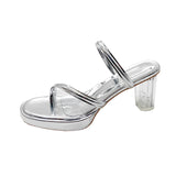 Slippers Women's Summer High Heel New 2025 Fish Mouth Waterproof Table Thick-Soled Cool Slippers Women's Coarse Heel Heel Fashion Shoes HZ0115