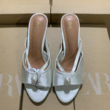 ZA2025 Spring New Women's Shoes Artificial Pearls High Heel Round Toe Fashion High Heel Sandals White HZ0115